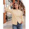 imageZESICA Womens Casual Blouse Tops Puff Long Sleeve Button V Neck Hollow Out Eyelet Lace Embroidered Shirt DressyApricot