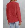 imageZESICA Womens Casual Blouse Tops Puff Long Sleeve Button V Neck Hollow Out Eyelet Lace Embroidered Shirt DressyCoral
