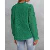 imageZESICA Womens Casual Blouse Tops Puff Long Sleeve Button V Neck Hollow Out Eyelet Lace Embroidered Shirt DressyGreen