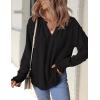 imageZESICA Womens Fall Fashion Blouses Loose Long Sleeve Business Casual Shirts V Neck Trendy TopsBlack