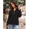imageZESICA Womens Fall Fashion Blouses Loose Long Sleeve Business Casual Shirts V Neck Trendy TopsBlack