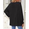 imageZESICA Womens Fall Fashion Blouses Loose Long Sleeve Business Casual Shirts V Neck Trendy TopsBlack
