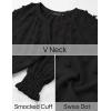 imageZESICA Womens Fall Fashion Blouses Loose Long Sleeve Business Casual Shirts V Neck Trendy TopsBlack