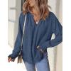 imageZESICA Womens Fall Fashion Blouses Loose Long Sleeve Business Casual Shirts V Neck Trendy TopsDarkblue