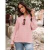 imageZESICA Womens Fall Fashion Blouses Loose Long Sleeve Business Casual Shirts V Neck Trendy TopsPink