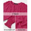 imageZESICA Womens Fall Fashion Blouses Loose Long Sleeve Business Casual Shirts V Neck Trendy TopsRosered