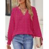 imageZESICA Womens Fall Fashion Blouses Loose Long Sleeve Business Casual Shirts V Neck Trendy TopsRosered