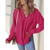 imageZESICA Womens Fall Fashion Blouses Loose Long Sleeve Business Casual Shirts V Neck Trendy TopsRosered