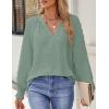 imageZESICA Womens Fall Fashion Blouses Loose Long Sleeve Business Casual Shirts V Neck Trendy TopsSage