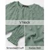 imageZESICA Womens Fall Fashion Blouses Loose Long Sleeve Business Casual Shirts V Neck Trendy TopsSage