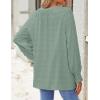 imageZESICA Womens Fall Fashion Blouses Loose Long Sleeve Business Casual Shirts V Neck Trendy TopsSage