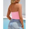 imageZESICA Womens Halter Tank Tops 2025 Summer Scoop Neck Backless Shirts Slim Fitted Casual Ruched Sleeveless TopsPink