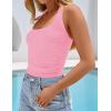 imageZESICA Womens Halter Tank Tops 2025 Summer Scoop Neck Backless Shirts Slim Fitted Casual Ruched Sleeveless TopsPink