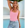 imageZESICA Womens Halter Tank Tops 2025 Summer Scoop Neck Backless Shirts Slim Fitted Casual Ruched Sleeveless TopsPink