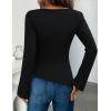 imageZESICA Womens Long Sleeve Cowl Neck Shirts Slim Fit Going Out Y2k Tops Blouses 2025 Fall Outfits Fashion ClothesBlack