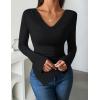 imageZESICA Womens Long Sleeve Cowl Neck Shirts Slim Fit Going Out Y2k Tops Blouses 2025 Fall Outfits Fashion ClothesBlack