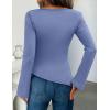 imageZESICA Womens Long Sleeve Cowl Neck Shirts Slim Fit Going Out Y2k Tops Blouses 2025 Fall Outfits Fashion ClothesDustyblue