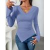 imageZESICA Womens Long Sleeve Cowl Neck Shirts Slim Fit Going Out Y2k Tops Blouses 2025 Fall Outfits Fashion ClothesDustyblue