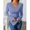 imageZESICA Womens Long Sleeve Cowl Neck Shirts Slim Fit Going Out Y2k Tops Blouses 2025 Fall Outfits Fashion ClothesDustyblue