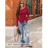 imageZESICA Womens Long Sleeve Cowl Neck Shirts Slim Fit Going Out Y2k Tops Blouses 2025 Fall Outfits Fashion ClothesRed