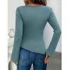 imageZESICA Womens Long Sleeve Cowl Neck Shirts Slim Fit Going Out Y2k Tops Blouses 2025 Fall Outfits Fashion ClothesTurquoise