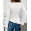 imageZESICA Womens Long Sleeve Cowl Neck Shirts Slim Fit Going Out Y2k Tops Blouses 2025 Fall Outfits Fashion ClothesWhite
