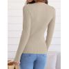 imageZESICA Womens Long Sleeve Crewneck Shirts Fall Ribbed Knit Sweater Slim Fitted Casual Basic Tee TopsAlmond