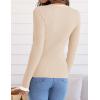 imageZESICA Womens Long Sleeve Crewneck Shirts Fall Ribbed Knit Sweater Slim Fitted Casual Basic Tee TopsApricot