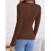imageZESICA Womens Long Sleeve Crewneck Shirts Fall Ribbed Knit Sweater Slim Fitted Casual Basic Tee TopsCoffee
