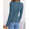 imageZESICA Womens Long Sleeve Crewneck Shirts Fall Ribbed Knit Sweater Slim Fitted Casual Basic Tee TopsDarkblue