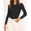 imageZESICA Womens Long Sleeve Crewneck Shirts Fall Ribbed Knit Sweater Slim Fitted Casual Basic Tee TopsDim
