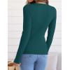 imageZESICA Womens Long Sleeve Crewneck Shirts Fall Ribbed Knit Sweater Slim Fitted Casual Basic Tee TopsGreen