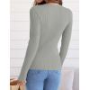 imageZESICA Womens Long Sleeve Crewneck Shirts Fall Ribbed Knit Sweater Slim Fitted Casual Basic Tee TopsGrey