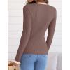 imageZESICA Womens Long Sleeve Crewneck Shirts Fall Ribbed Knit Sweater Slim Fitted Casual Basic Tee TopsMocha