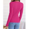 imageZESICA Womens Long Sleeve Crewneck Shirts Fall Ribbed Knit Sweater Slim Fitted Casual Basic Tee TopsRose