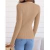 imageZESICA Womens Long Sleeve Crewneck Shirts Fall Ribbed Knit Sweater Slim Fitted Casual Basic Tee TopsToffee