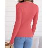 imageZESICA Womens Long Sleeve Crewneck Shirts Fall Ribbed Knit Sweater Slim Fitted Casual Basic Tee TopsWatermelon