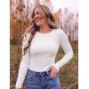 imageZESICA Womens Long Sleeve Crewneck Shirts Fall Ribbed Knit Sweater Slim Fitted Casual Basic Tee TopsWhite