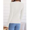 imageZESICA Womens Long Sleeve Crewneck Shirts Fall Ribbed Knit Sweater Slim Fitted Casual Basic Tee TopsWhite