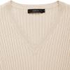 imageZESICA Womens Spring Sweater Dress V Neck Long Sleeve Ribbed Knit Tie Waist Slim Fit Bodycon Midi DressesApricot