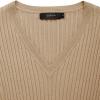 imageZESICA Womens Spring Sweater Dress V Neck Long Sleeve Ribbed Knit Tie Waist Slim Fit Bodycon Midi DressesKhaki