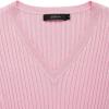 imageZESICA Womens Spring Sweater Dress V Neck Long Sleeve Ribbed Knit Tie Waist Slim Fit Bodycon Midi DressesPink