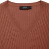 imageZESICA Womens Spring Sweater Dress V Neck Long Sleeve Ribbed Knit Tie Waist Slim Fit Bodycon Midi DressesRedbrown