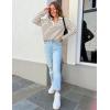 imageZESICA Womens Striped Long Sleeve Tops Oversized Sweatshirt V Neck Loose Fit Tunic Tops Spring Casual BlousesApricot