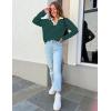 imageZESICA Womens Striped Long Sleeve Tops Oversized Sweatshirt V Neck Loose Fit Tunic Tops Spring Casual BlousesDarkgreen