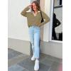 imageZESICA Womens Striped Long Sleeve Tops Oversized Sweatshirt V Neck Loose Fit Tunic Tops Spring Casual BlousesKhaki