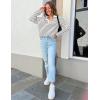 imageZESICA Womens Striped Long Sleeve Tops Oversized Sweatshirt V Neck Loose Fit Tunic Tops Spring Casual BlousesWhite