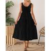 imageZESICA Womens Summer Sleeveless Dress Casual Backless Loose Flowy Tiered Sundress Beach Cover up Tank DressesBlack