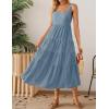 imageZESICA Womens Summer Sleeveless Dress Casual Backless Loose Flowy Tiered Sundress Beach Cover up Tank DressesDusty Blue
