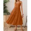imageZESICA Womens Summer Sleeveless Dress Casual Backless Loose Flowy Tiered Sundress Beach Cover up Tank DressesOrange